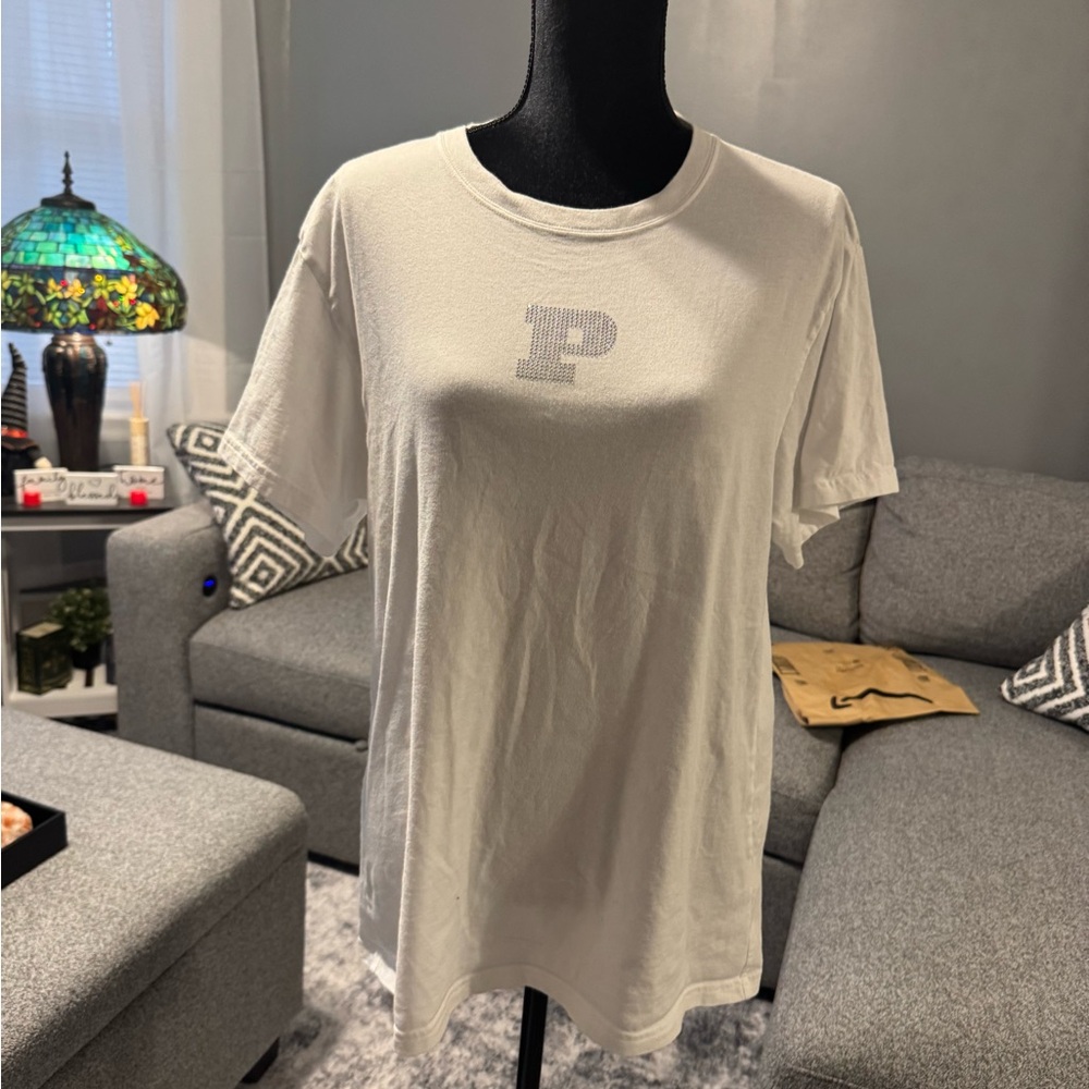 PINK Victoria's Secret Ivory Short Sleeve Tee